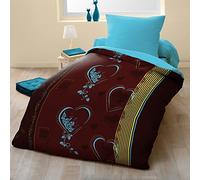 Home Passion 54425 Pack de 2 Ropa de edredón Lovely Heart Microfibra 140 x 200 cm, Multicolor