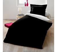 Home Passion 60004 - Conjunto de Funda de edredón de 2 Piezas, algodón de 57 Hilos, 140 x 200 cm - Blanco y Negro