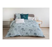 Home Passion | Funda nórdica - 3 Piezas | 100% algodón - 57 Hilos | 2 Personas - 240x260 cm |TINGHIR -Verde Pato