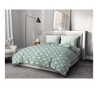Home Passion | Funda nórdica de 3 Piezas | 100% algodón - 57 Hilos | 2 Personas - 240 x 260 cm | Fox Trot Blanco & Verde