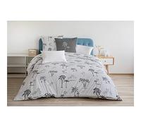 Home Passion | Funda nórdica de 3 Piezas | 100% algodón - 57 Hilos | 2 Personas - 240 x 260 cm |TINGHIR - Blanco Y Gris