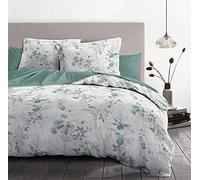 Home Passion | Juego de sábanas - 4 Piezas | 100% algodón - 57 Hilos | 2 Personas - 240x300 cm |Pompadour Blanco Y Verde