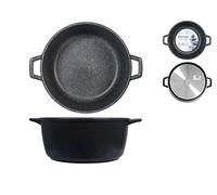 Home Pietra Cacerola Antiadherente con 2 Asas, Piedra, Negro, 32 cm
