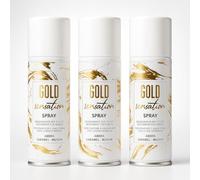 HOME PRO Gold Sensation - Desinfectante en spray para tejidos, perfume de ambiente, ambientador de interiores, higieniza ropa, salvavidas tejidos, come olores, armario de bolsillo, 3 x 150 ml