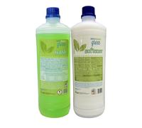 HOME PRO Green Mediterranean - Kit de lavado profesional completo con suavizante para la colada, detergente para lavadora, desinfectante, perfumado, concentrado, 1 + 1 l