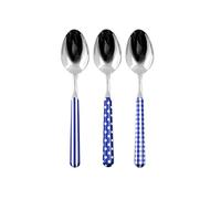 Home Provence - Juego de 6 cucharas de mesa de acero inoxidable, decoración azul