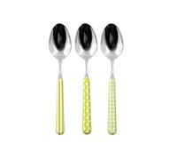 Home Provence - Juego de 6 cucharas de mesa de acero inoxidable, decoración verde