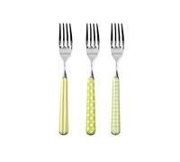 Home Provence - Juego de 6 tenedores para mesa de acero inoxidable, decoración verde