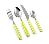 Home Provence Servicio Cubertería, Mango Decoreado, Acero, Verde, 24 Piezas
