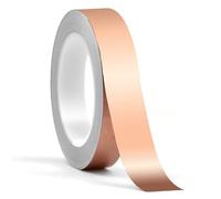 Home Range Cinta De Cobre 20mm x 25m | Cinta De Cobre Adhesiva Repelente De Babosas Y Caracoles | Pletina Cobre Para Cavidades De Guitarra | Cinta Conductora Eléctrica Para Soldar, Vidrieras Y Más