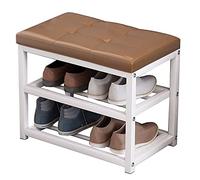 Home Rest Shoe Changing Rack Multifunctional Soft Bag Shoe Stool Simple Multi-Layer Shoe Storage Cabinet,503045cm (Brown 70 * 30 * 45cm)