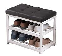 Home Rest Shoe Changing Rack Multifunctional Soft Bag Shoe Stool Simple Multi-Layer Shoe Storage Cabinet,503045cm (Black 50 * 30 * 45cm)