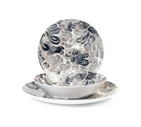 HOME Royal Norfolk Tanger - Servicio de mesa, 18 platos, porcelana, multicolor