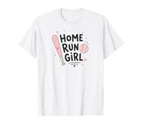 Home Run Girl Softball Player Pink Bat Sports Lover Design Camiseta