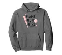 Home Run Girl Softball Player Pink Bat Sports Lover Design Sudadera con Capucha
