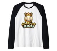 Home Run King - Cita de Jugador de béisbol para Hombre y niño Camiseta Manga Raglan