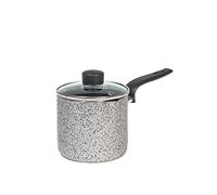 Home Salt Npepper - Hervidor de leche de aluminio con revestimiento antiadherente, tapa de cristal, 12 cm