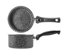 Home Sartén Stone 1 Mango, Antiadherente, Base de inducción, 14 cm, Negro y Blanco