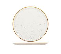 HOME Saturnia Stains - Juego de 6 platos de pizza, porcelana decorada, beige, 31 cm