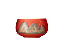 Home Simple - Tazón de té creativo hecho a mano con cristal de cerámica, 70 ml, color naranja