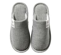 Home Slippers for Women Men Summer Cotton Closed Toe Linen Slip On Indoor House Slipper Memory Foam Tatami House Sliders Breathable Washable Non Slip Hospital Travel Hotel Mules Chappals