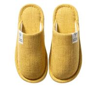 Home Slippers for Women Men Summer Cotton Closed Toe Linen Slip On Indoor House Slipper Memory Foam Tatami House Sliders Breathable Washable Non Slip Hospital Travel Hotel Mules Chappals