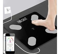 Home Smart Body Monitor LED visualización Bluetooth APP BMI báscula electrónica de pesaje - blanco 28 x 28 cm recargable