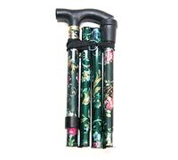 Home Smart Easy Fold Walking Stick Adjustable - Lightweight Aluminium Folding Walking Cane - Color : Green Flower by SmartHome