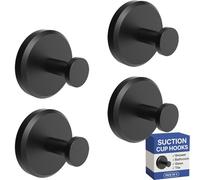 HOME SO Ganchos con ventosa para ducha, baño, cocina, puerta de cristal, espejo, azulejo, lufa, toalla, abrigo, bata de baño, soporte para colgar hasta 15 libras, impermeable y resistente al óxido,