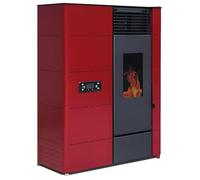 HOME&SOFAS Estufa Pellets de Pasillo | 14Kw Canalizable | Estufa Eléctrica para 140m² | Estufa de Pellets Pequeña con Mando y Programación Automática, Wifi Opcional, Tolva 22 Kg | Calefactor Eficiente