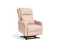 HOME&SOFAS SI | Sillon Relax Reclinable Eléctrico Levanta Personas | Modelo Mónaco | Sillón De Lectura, para El Salón | con Funda para Brazos Y Almohadillas | Desenfundable | Color Beige