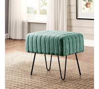 Home Soft Things Banco otomano de piel sinttica de visn, color verde, 19 x 13 x 17 pulgadas de alto, Eden, taburete para reposapis, entrada, b