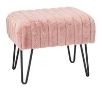 Home Soft Things Banco otomano de piel sinttica de visn rosa, 19 x 13 x 17 pulgadas, color humo rosa, taburete para sala de estar, reposapis,