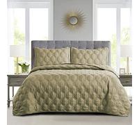 Home Soft Things Bradly Colcha Acolchada Alternativa, Mezcla poliéster, Bronce Envejecido, 100" x 106"