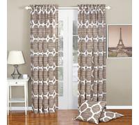 Home Soft Things Honor - Juego de cortina y funda de almohada con estampado de carill n de viento (182 x 213 cm), 2 paneles y fundas de almohada