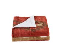 Home Soft Things Manta de piel sintιtica Southwest, color rojo ladrillo, 59.8 x 79.9 in, suave, cαlida, ligera y acogedora manta con respaldo de