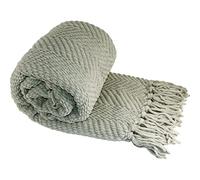 Home Soft Things Manta tejida de tweed plateada de 50 x 60 pulgadas, color plateado, súper suave, acogedora, cálida, cómoda, transpirable, para sala de estar, silla, sofá, cama, dormitorio, decoración