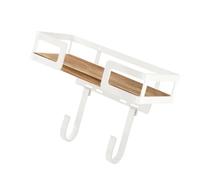 Home - Soporte para tabla de planchar con estante de pared, organizador de almacenamiento para acceso a botellas de hierro, estante de aspecto de madera para armarios de apartamentos, soporte para