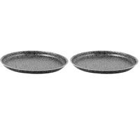 HOME Stone Molde Pizza Redondo, Antiadherente, Piedra, Antracita, 32 cm (Paquete de 2)