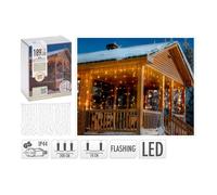Home & Styling Cortina LED Multifunción Efecto Flash Exterior 189 LEDs Blanco Cálido 2x0.7m IP44
