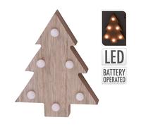 Home & Styling Figura Decorativa Madera Navidad con LED 10x3x13cm Colores Surtidos