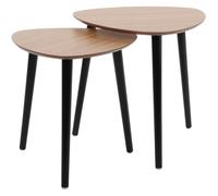 Home & Styling Juego de 2 mesas auxiliares con tres patas de madera de pino