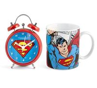 HOME Superman Set Taza y Despertador, Porcelana, 2 Unidad