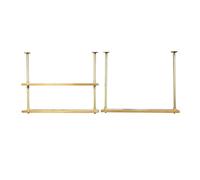 Home Suspended Storage Shelf, Industrial Retro Ceiling Mounted Flower Stand Hanging Floating Organizer Rack Wall Wine Shelves for Bar Restaurant,2 Layer,L 60cm (2 Piece Set L 100cm)