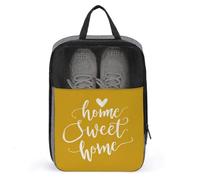 Home Sweet Home - Bolsa de zapatos amarilla con texto en inglés "Sweet Home" para viajes, uso diario, bolsa de almacenamiento antipolvo para zapatos de golf