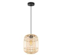 Home Sweet Home Lámpara colgante bohemia | Beige | Cilíndrico | Pantalla de bambú | Ø21,5x131cm | Para bombillas LED E27 | Para salón o dormitorio | Cable de 1m incluido
