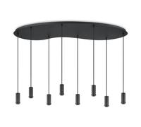 Home Sweet Home Lámpara colgante moderna | Araña negra industrial, 8 luces, E27 | 120×41,3×117,5 cm | Pantalla montable | Para salón, comedor y dormitorio