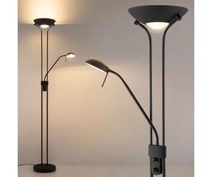 Home Sweet Home Lámpara de Pie LED Regulable Negra - Foco de Techo Salón con Luz de Lectura - In ombillas R7S y G9 Intercambiables - 180cm Metal - Luz Blanca Cálida Moderna