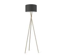 Home Sweet Home Lámpara de pie moderna Piernas Bronce Bling | 40/40/22cm Antracita | lámpara de pie de tela y metal | adecuado para bombilla LED E27 | adecuado para sala de estar, dormitorio