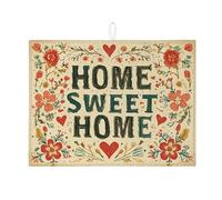 Home Sweet Home - Tapetes de secado de platos para cocina, tapete escurridor absorbente floral vintage, almohadilla de secado de microfibra bohemia para mostrador de cafetería, protector de 45,7 x 61